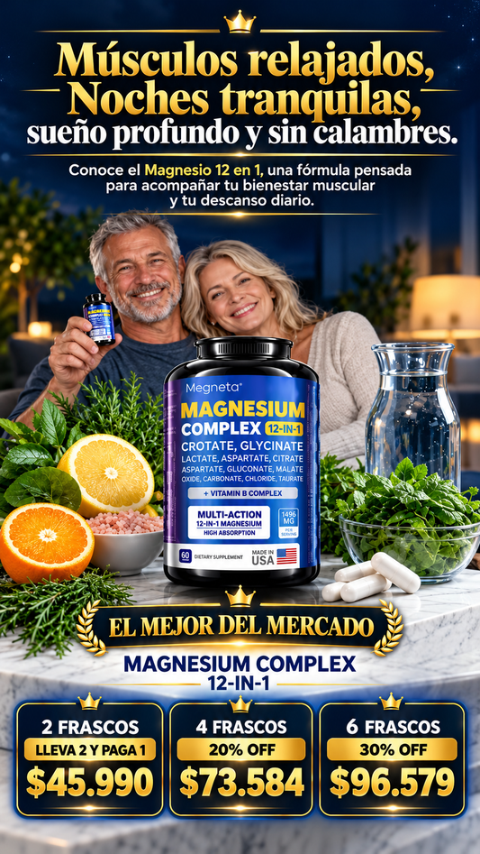 Kit 2 Suplemento Megneta Magnesio 12 en 1 Complex