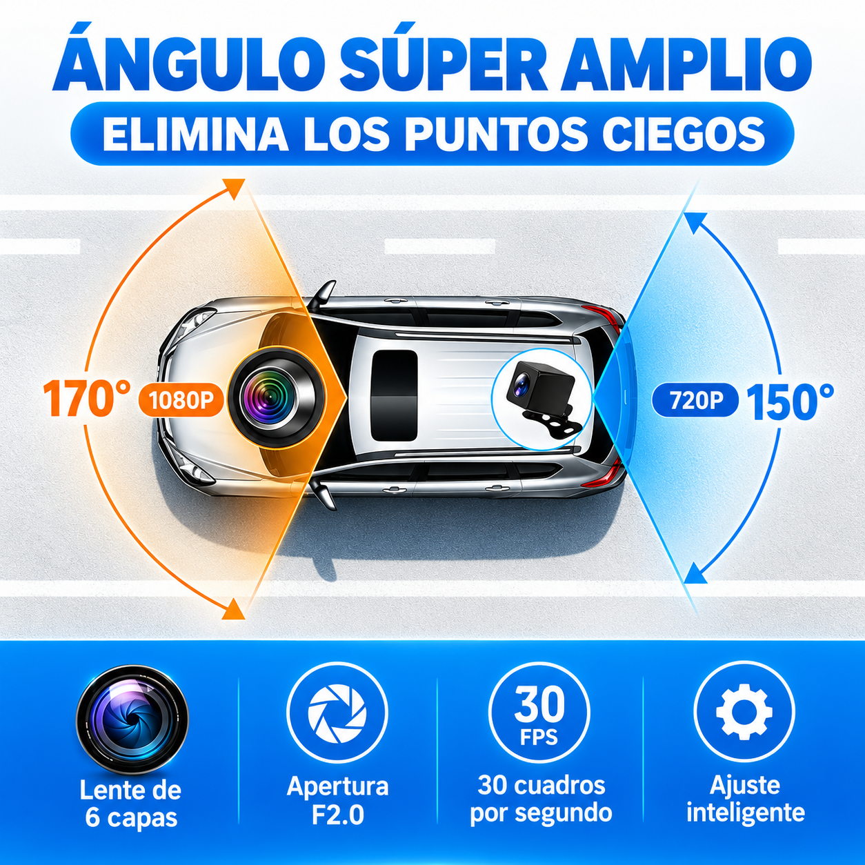 AutoView Pro™ Espejo Retrovisor Inteligente con Cámara Delantera