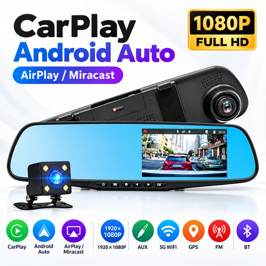 AutoView Pro™ Espejo Retrovisor Inteligente con Cámara Delantera