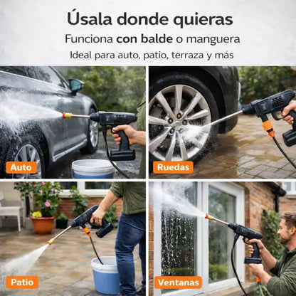 COMBO ESPECIAL: Hidrolavadora Portátil + (Aspiradora 3 en 1 + Doble Batería + Maletín)
