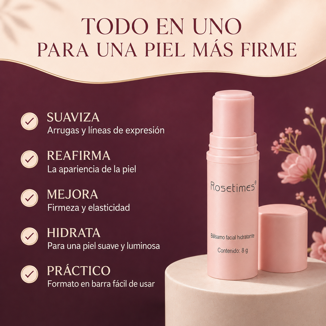 Rosetimes 5 em 1: Recupera a Luminosidade e a Firmeza da Tua Pele Dia após Dia