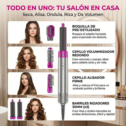 Cepillo Multiuso 5 en 1 (Seca, Ondula y Alisa)