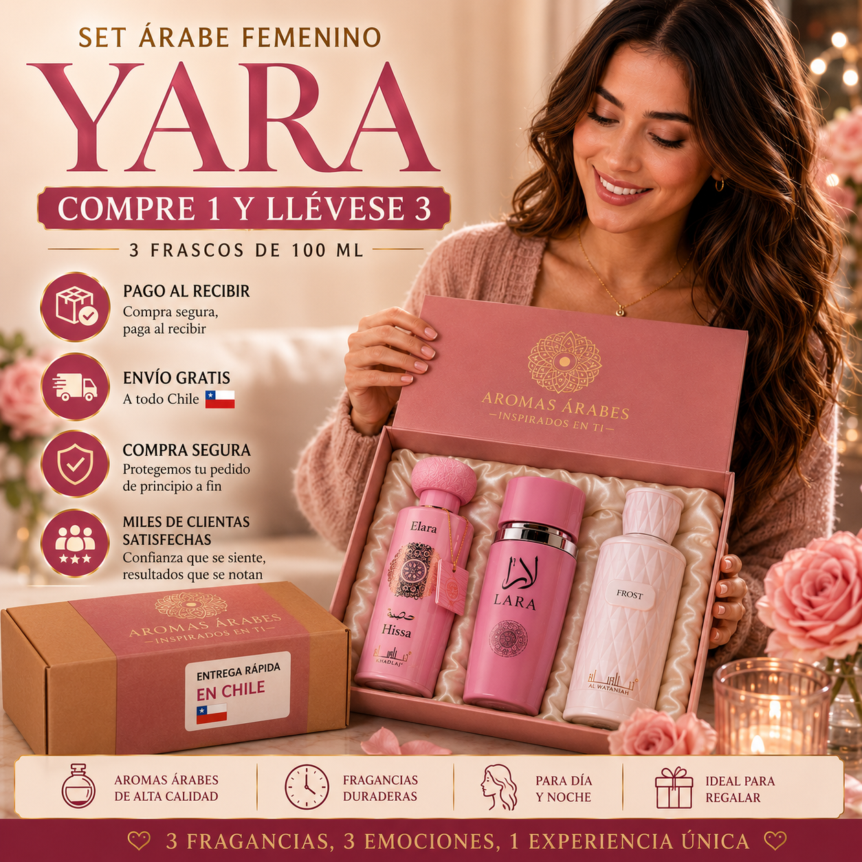 SET ARABE YARA | 3 Frascos de 100 ml - COMPRE 1 y LLÉVESE 3