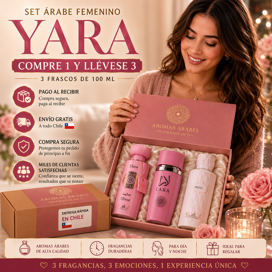SET ARABE YARA | 3 Frascos de 100 ml - COMPRE 1 y LLÉVESE 3