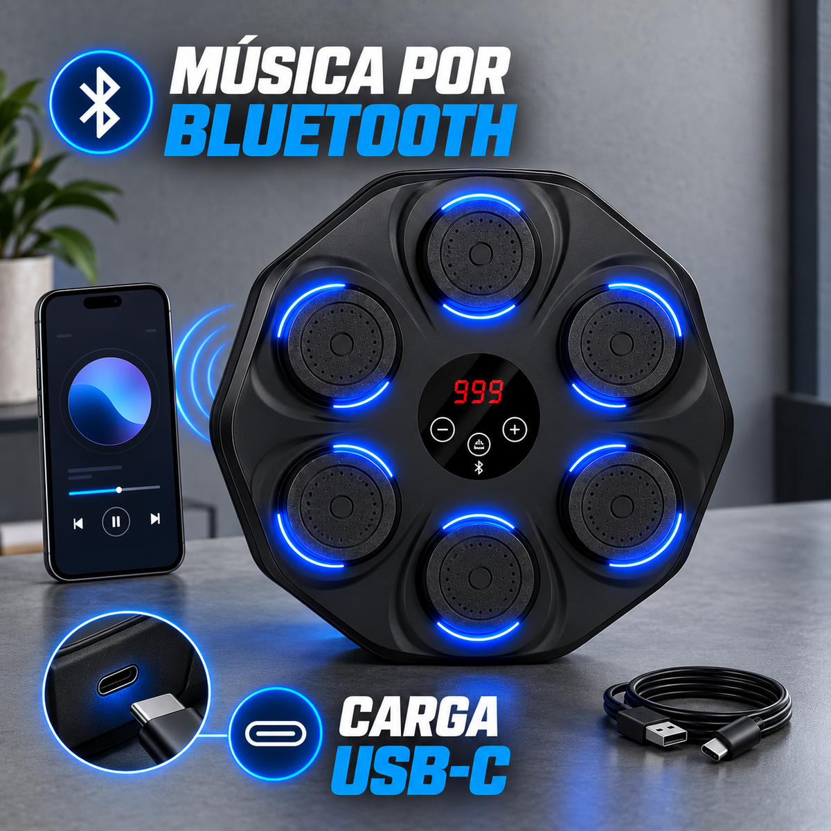 Máquina de Boxeo Musical con Guantes de Regalo 🎁