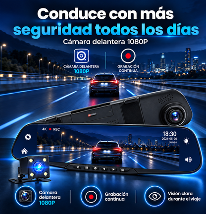 AutoView Pro™ Espejo Retrovisor Inteligente con Cámara Delantera