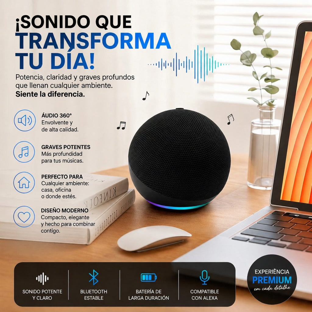 Alexe® Echo Mini 5 - Altavoz Compatible con Alexa