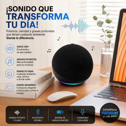 Alexe® Echo Mini 5 - Altavoz Compatible con Alexa